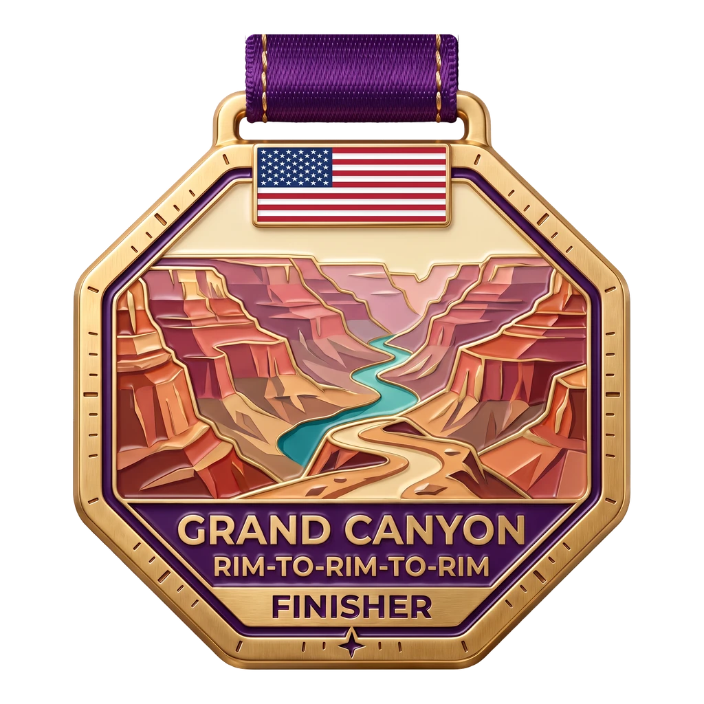 Finisher’s medal: Grand Canyon Rim-to-Rim-to-Rim