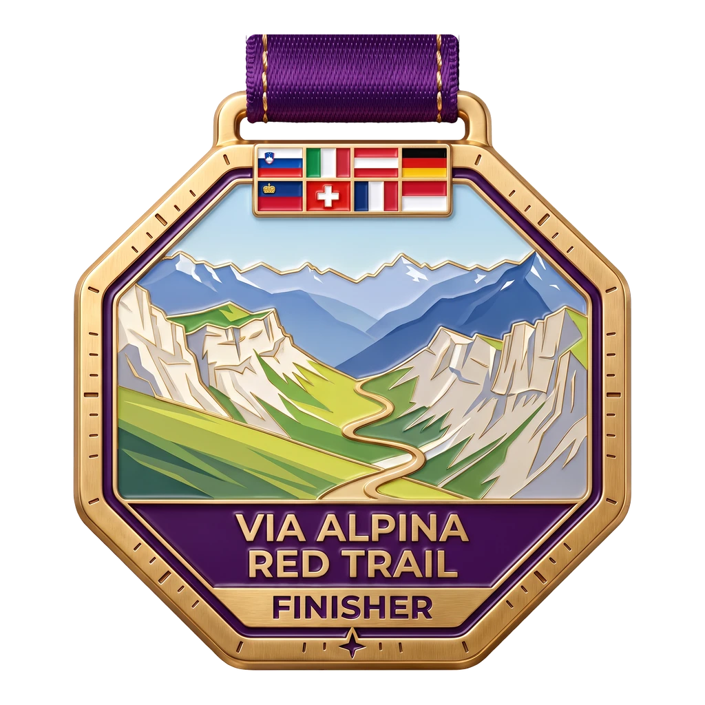 Finisher’s medal: Via Alpina Red Trail
