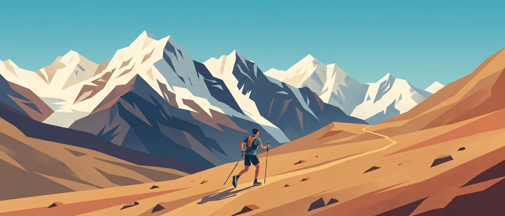 Illustrated landscape for Annapurna Circuit
