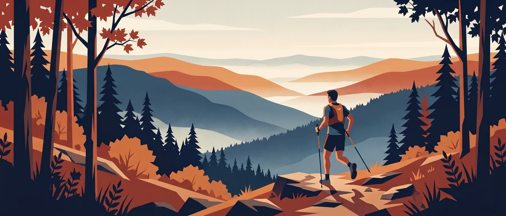 Illustrated landscape for Appalachian Trail