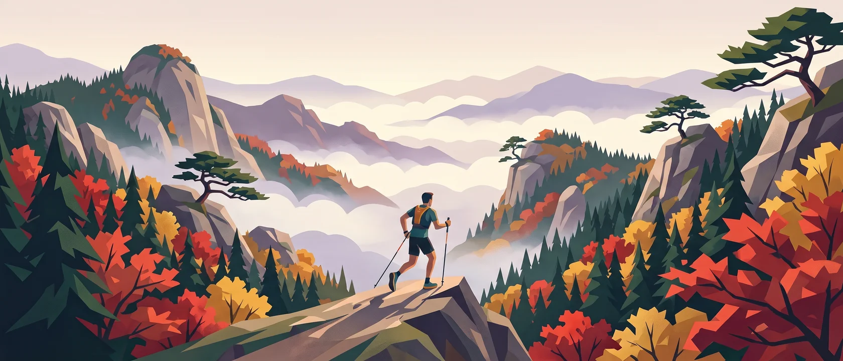 Illustrated landscape for Baekdu Daegan