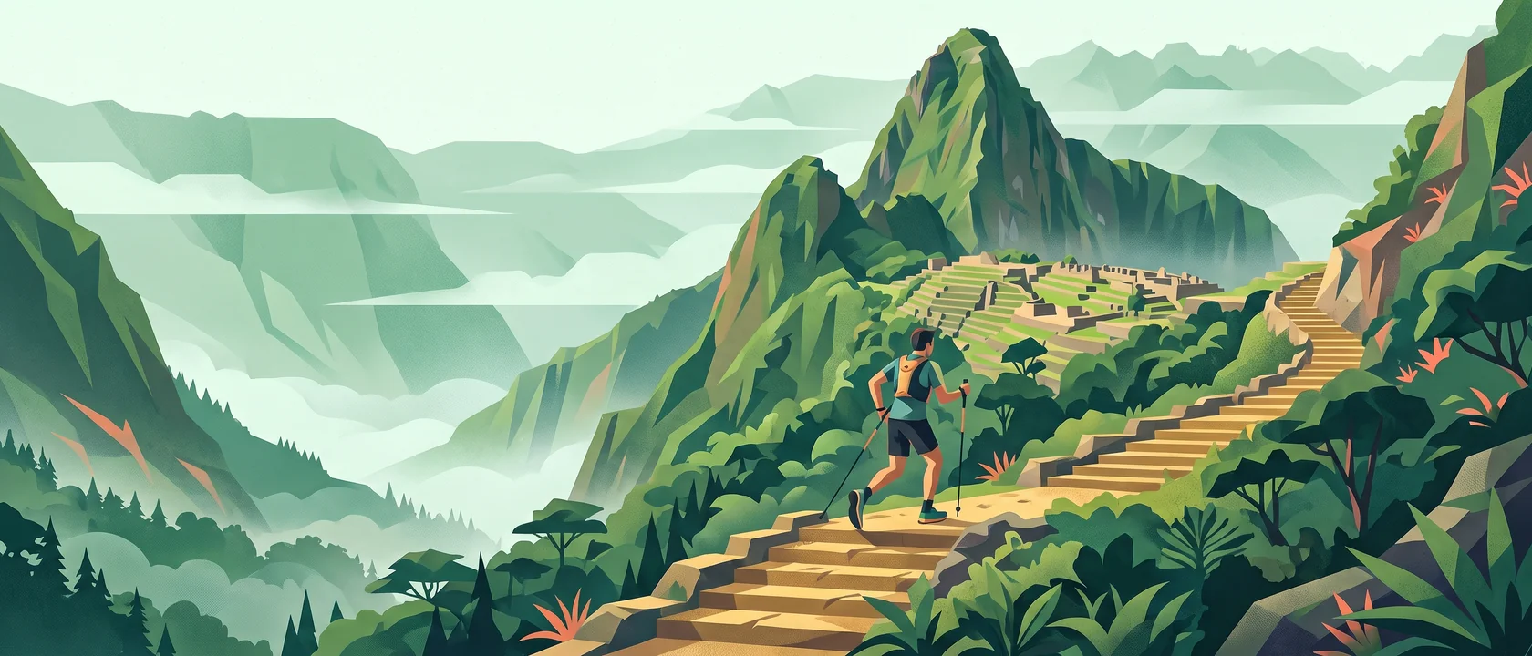 Illustrated landscape for Inca Trail