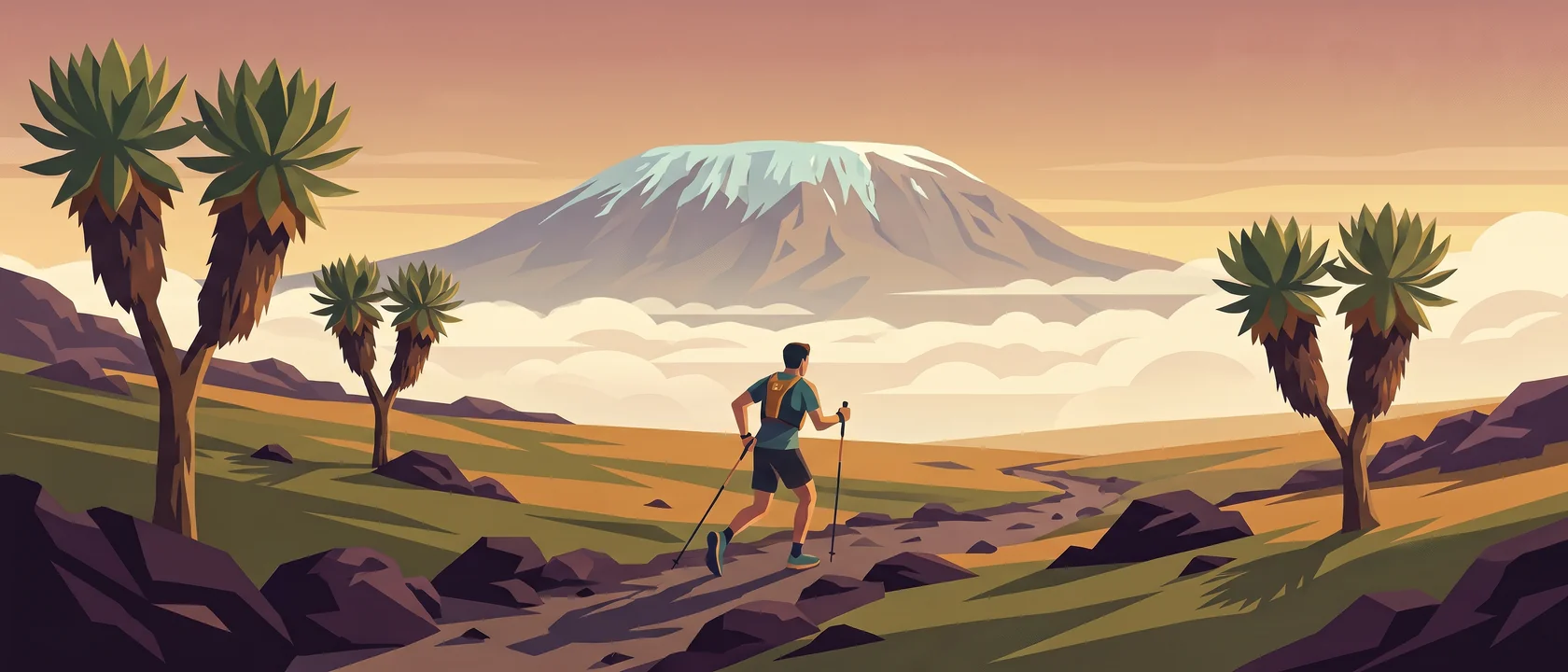 Illustrated landscape for Kilimanjaro
