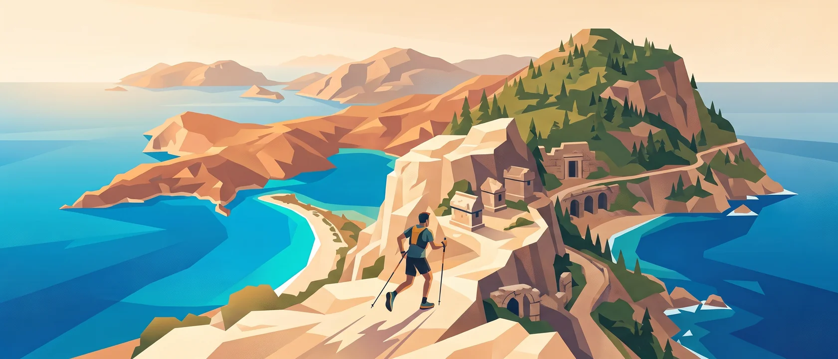 Illustrated landscape for Lycian Way