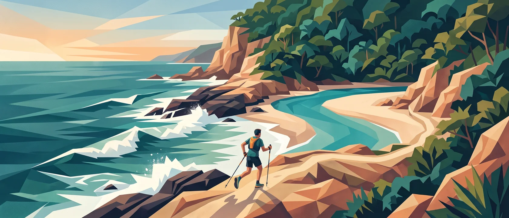 Illustrated landscape for Otter Trail