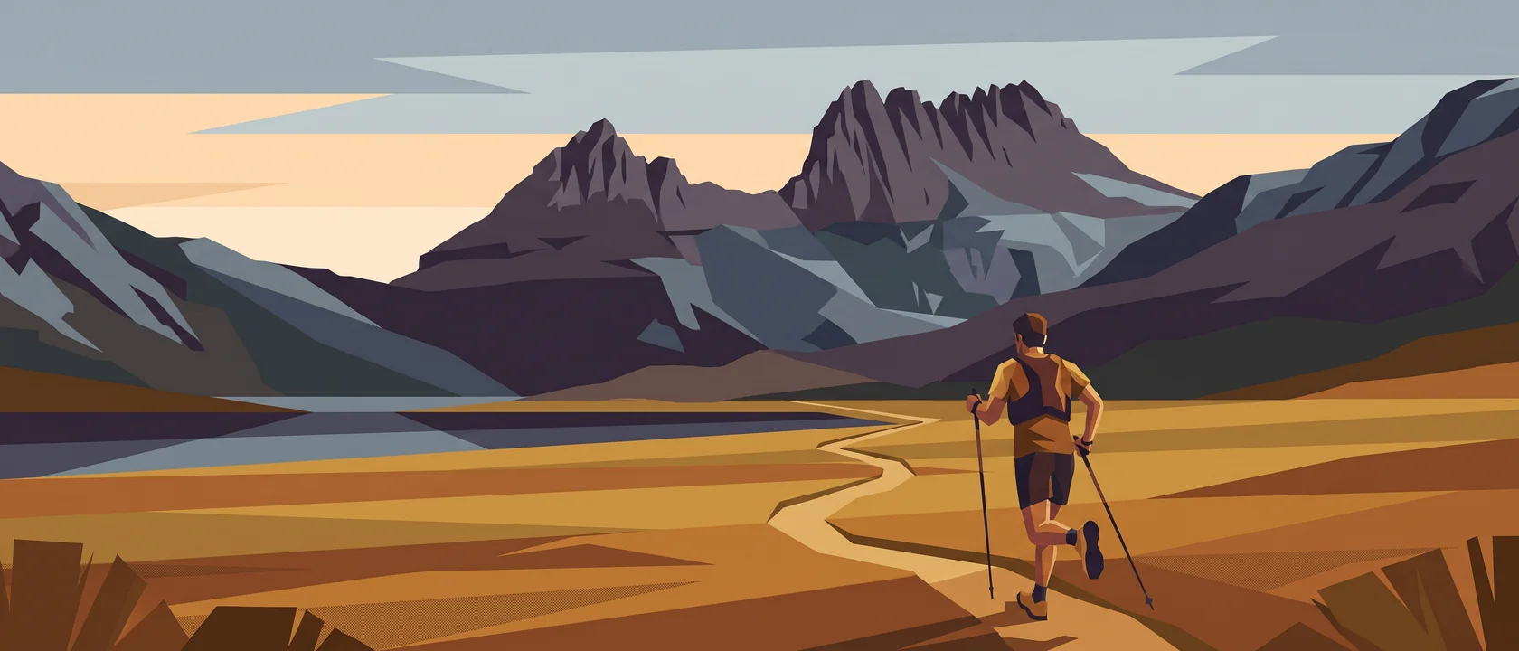 Illustrated landscape for Overland Track