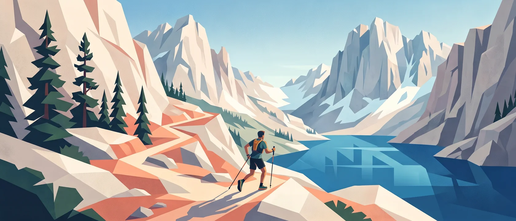 Illustrated landscape for Pacific Crest Trail