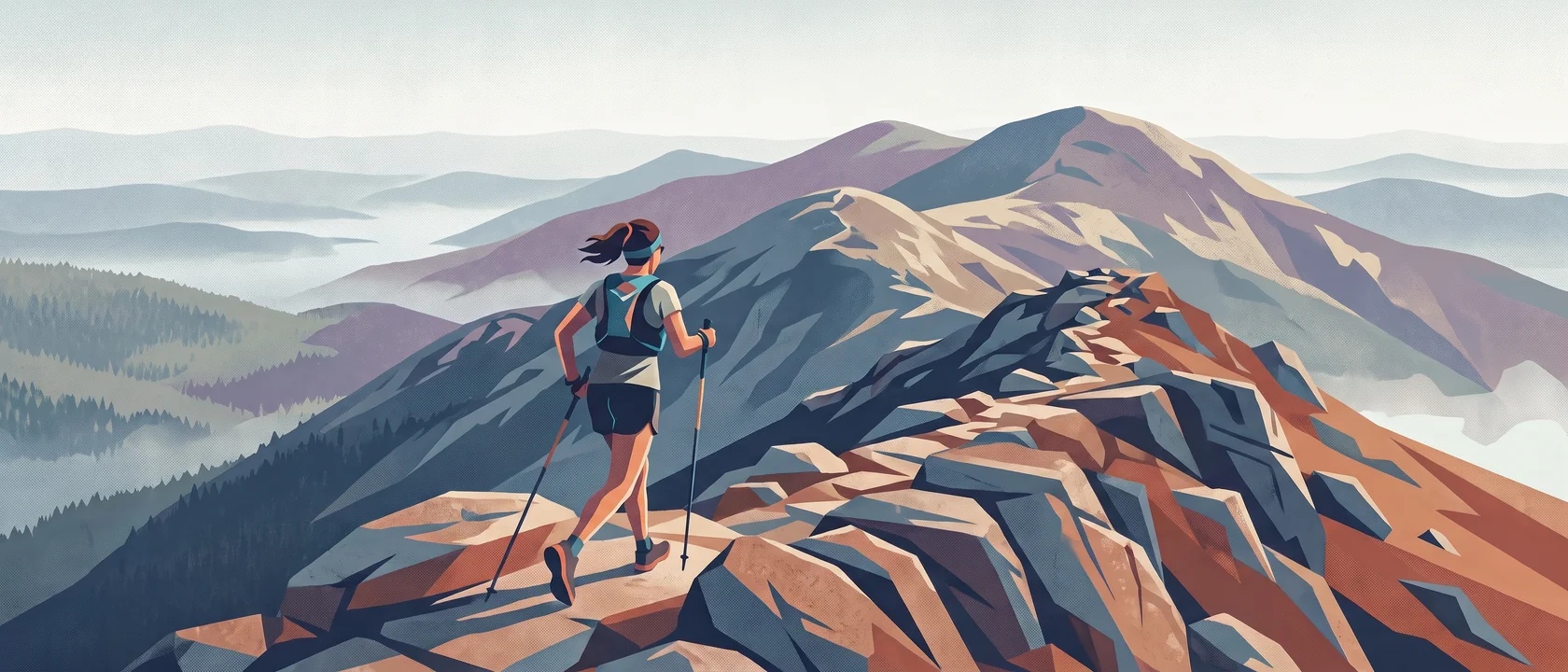Illustrated landscape for Presidential Traverse