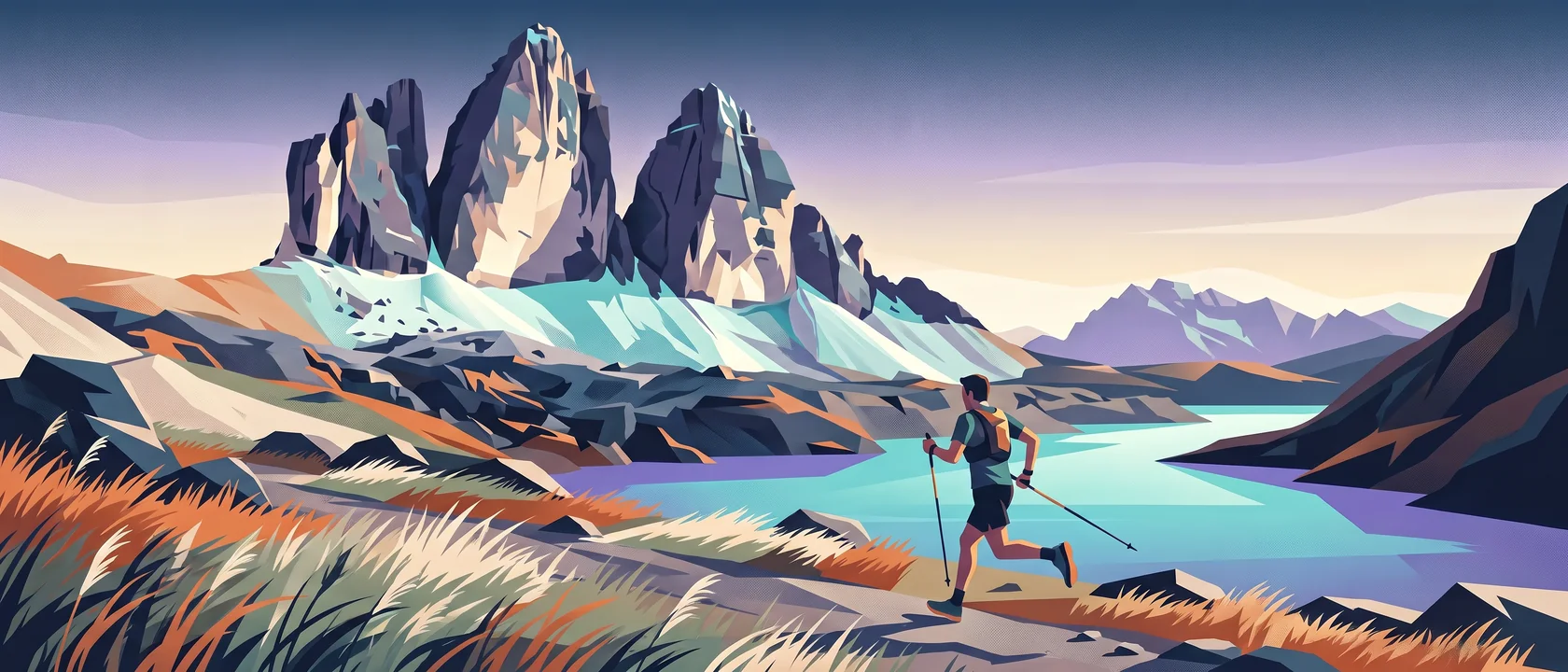 Illustrated landscape for W Trek