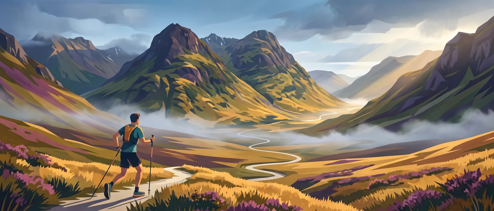 Illustrated landscape for West Highland Way